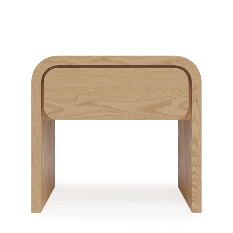 Table de chevet à deux tiroirs Elora, Bois d'œuvre