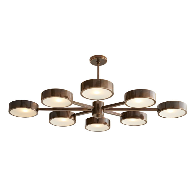 Linus 8 - Light Chandelier, Heritage Brass