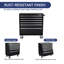 Tool Chest, 6 Drawers Rolling Tool Cabinet, Lockable Wheels, Ball Bearing Sliders, Black Powder Coating, Metal Tool Storage Cart, Suitable For Garage, Warehouse, Workshop
