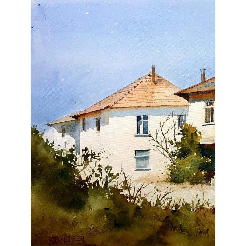 Maison d'amis | Aquarelle par Abhijeet Bahadure