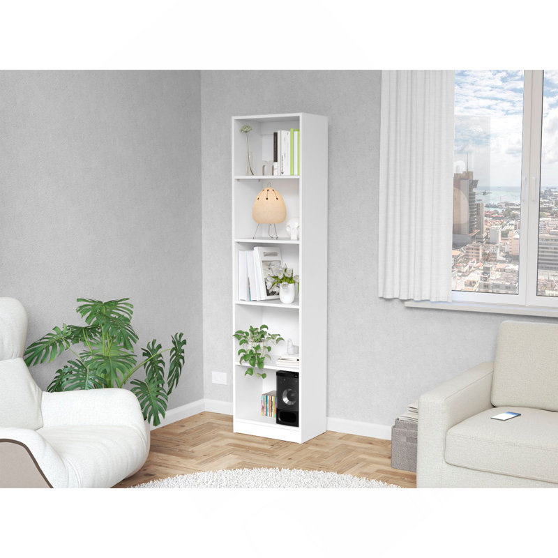 Bibliothèque blanche à 5 tablettes, Blanc