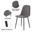 Ensemble de 6 chaises d'appoint pour la cuisine dans un tissu classique en lin et coton gris avec pieds en métal noir