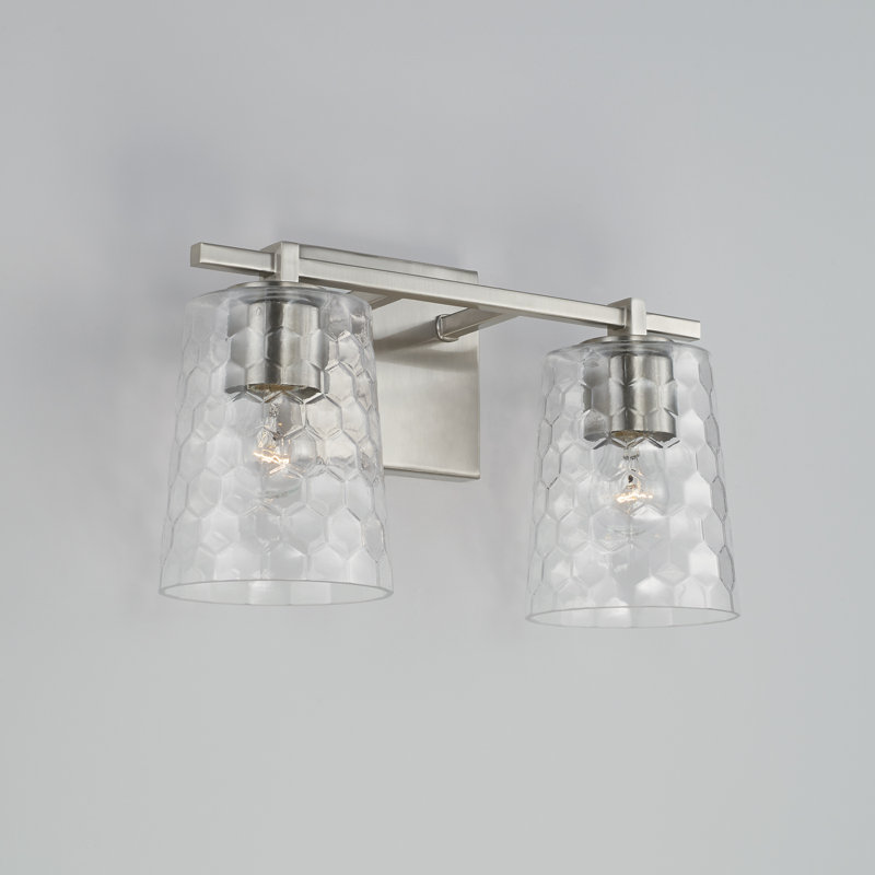 Éclairage pour salle de bain à intensité variable 2 lumières Burke, Nickel brossé