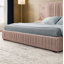 Upholstered Bed Frame With Chenille Fabric With Pleated Design,Grounded Platform Bed With Headboard And Solid Frame And The Bedside Table.No Box Spring Needed-2125638589-2125638586
