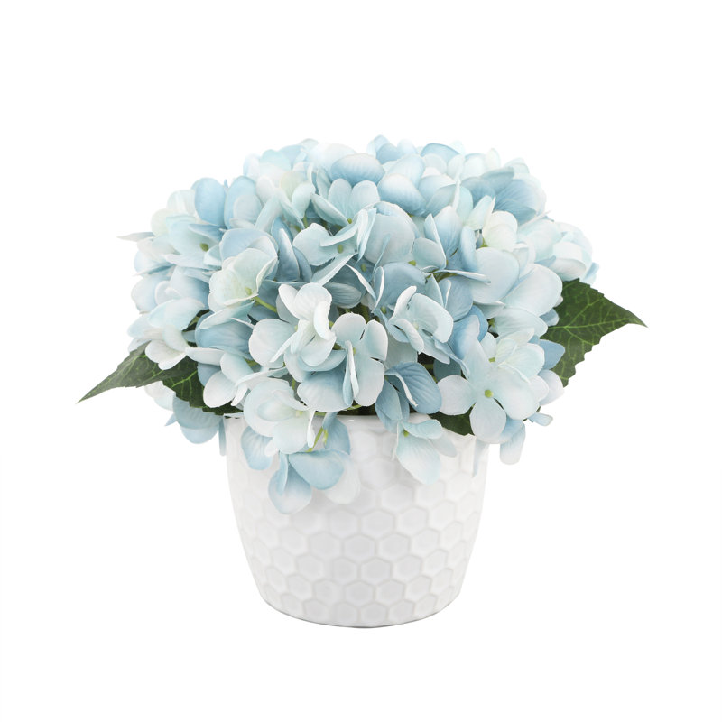 Fabric Hydrangea Arrangement in Vase