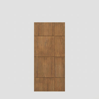 80" Quadrus Slab Only Mahogany Flush Panel Door - Contemporary, Modern, Unfinished