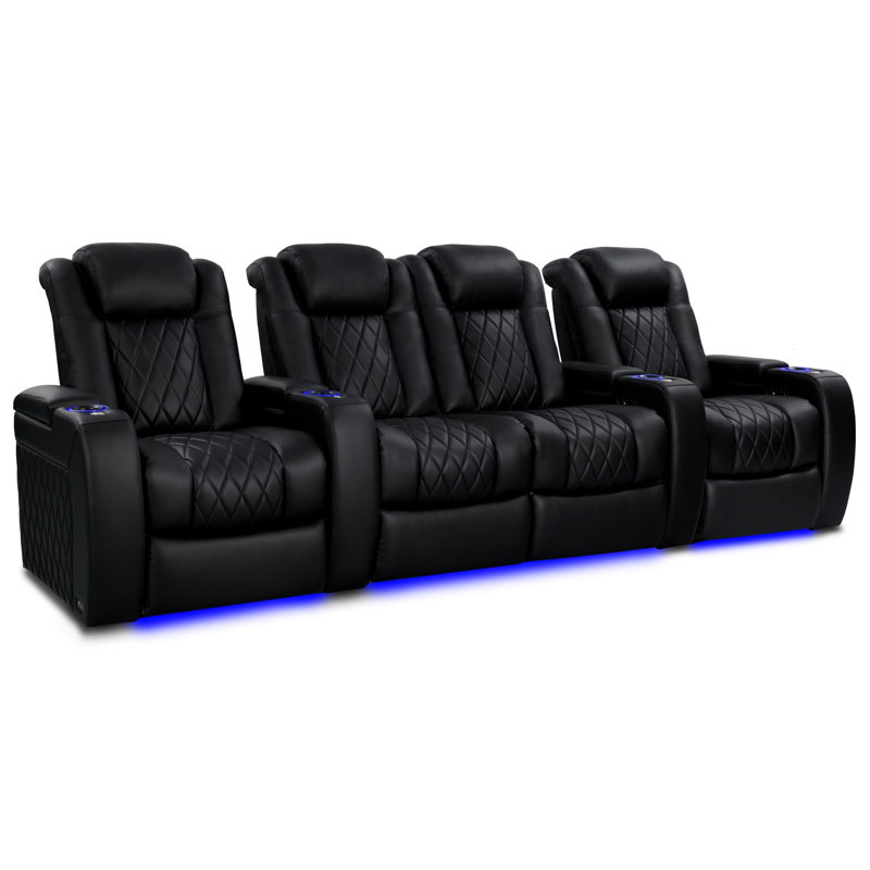 Siège de cinéma chauffant de 123 po en cuir véritable avec porte-gobelet