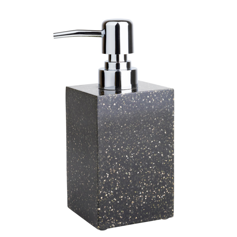 Distributeur de savon en résine Sparkles Home Distributeur autoportant pour salle de bain et cuisine, Gris anthracite