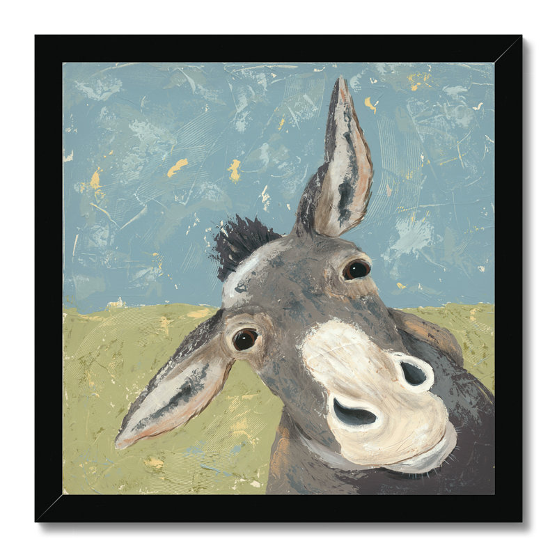 Farm Life-Mule by Jade Reynolds - Painting, Black Framed Paper Print, 34cm H x 34cm W