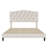 Upholstered Platform Bed With Saddle Curved Adjustable Headboard And Diamond Tufted Details,Wooden Slats And Metal Support, No Box Spring Needed,Beige-1297766119