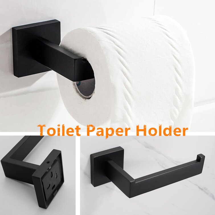 Matte Black Toilet Paper Holder, Lava Odoro Bathroom Toilet Roll