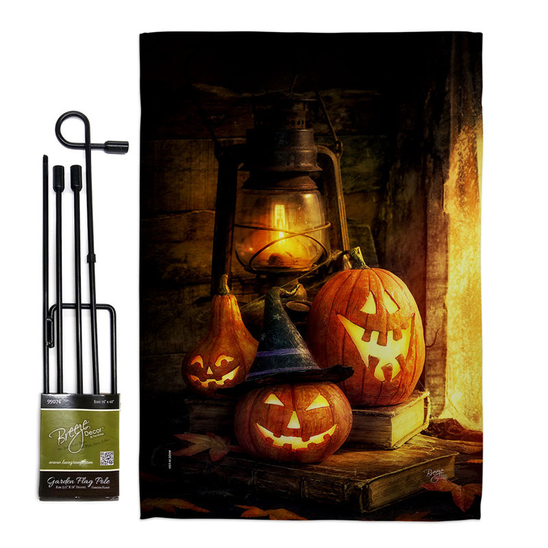 Double Sided 18.5'' H x 13'' W Polyester Halloween Flag Set