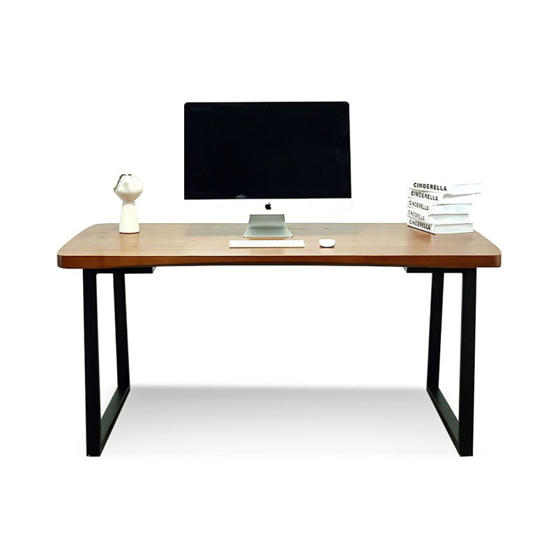 Bureau d'écriture rectangulaire en bois massif noyer, H 29,53 po x l 55,12 po x P 27,56 po