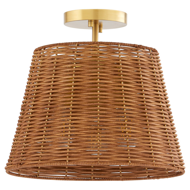 Plafonnier semi-encastré 3 lumières, Antique Brass