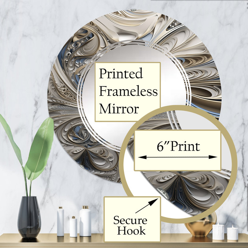 Elberson - Miroir mural moderne rond, 32 po x 32 po