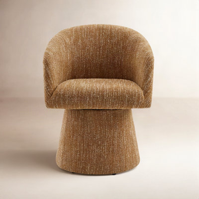Kyo 24.4" W Chenille Swivel Barrel Chair