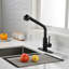 Robinets de cuisine avec douchette extractible, robinet d'évier de cuisine à poignée simple avec douchette extractible