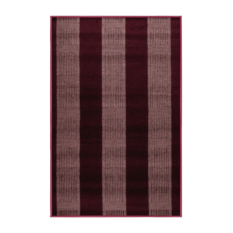 Machine Washable Checkered Red Area Rug, Runner 2' x 5'