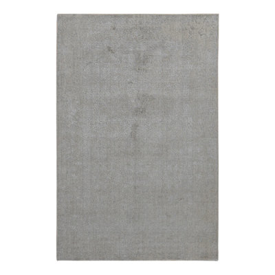 Tapis gris nouvel âge en soie 5 pi 9 po x 9 pi Tido