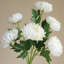 Ensemble de 6 branches de fleurs artificielles de chrysanthème 18,11 po à tige blanche soyeuse et souci de mariage