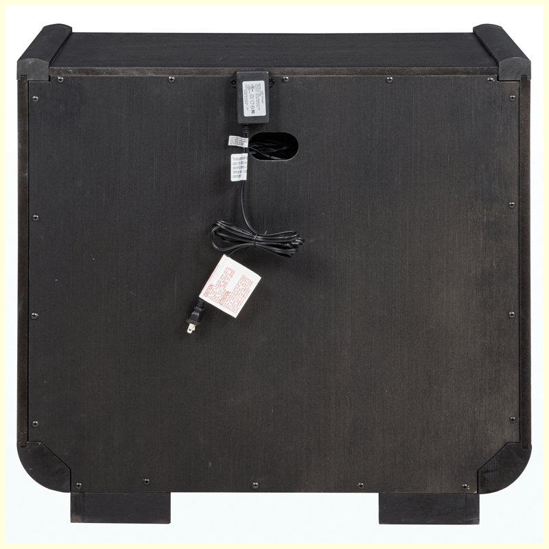 Table de chevet moderne à 2 tiroirs DEL avec ports de chargement USB et table de chevet moderne pour la chambre à coucher