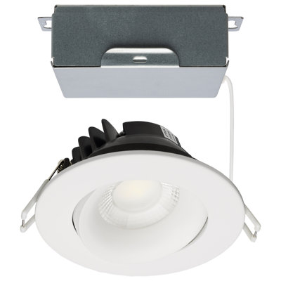 3.5" Round Selectable Color Temperature Dimmable Air-Tight IC Rated LED Canless Recessed Lighting Kit