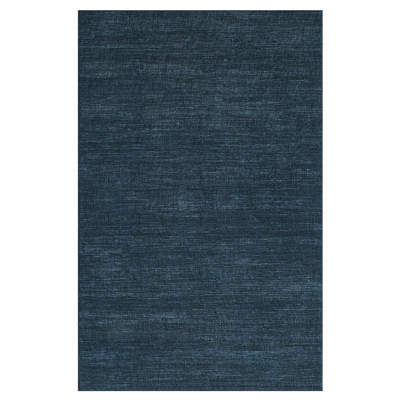 Machine Washable Area Rug for Living Room Modern Solid Color Throw Carpet for Bedroom Dining Room, Rectangle 5' x 7', Blue