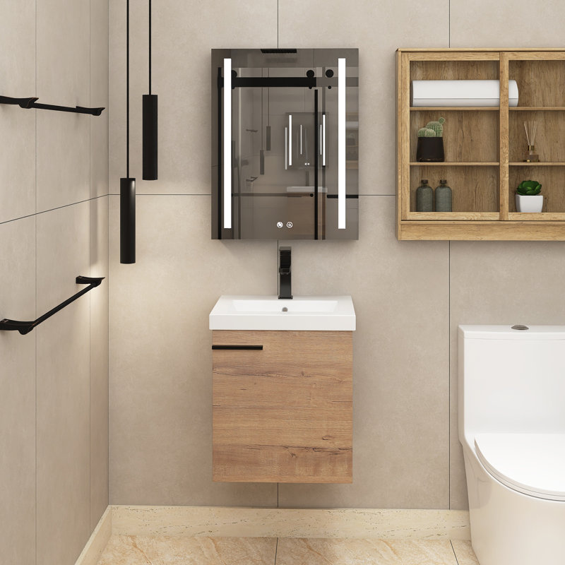 Ensemble de meuble-lavabo simple 18 po avec plateau en céramique Leathan
