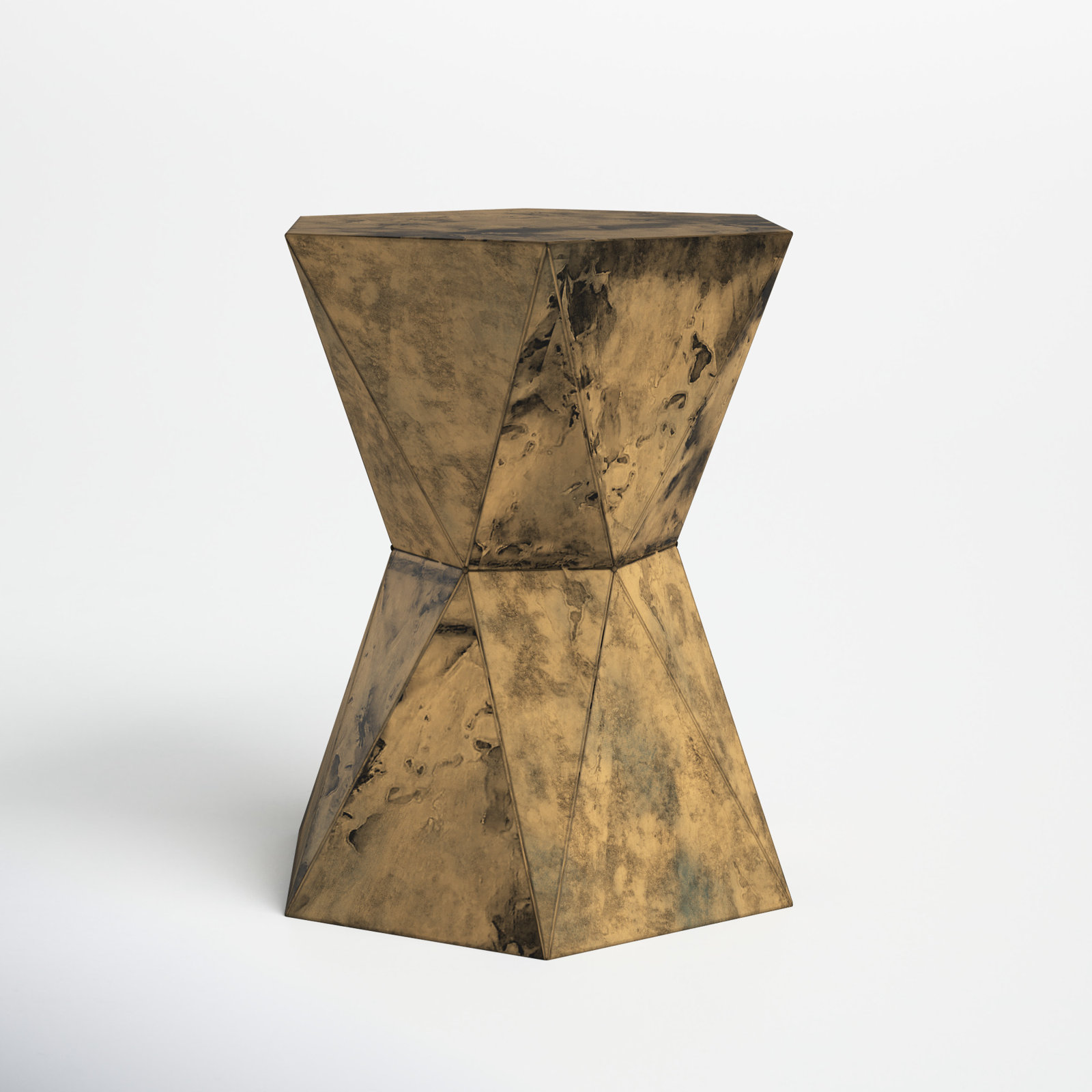 Iron End Table, 19" H x 16.5" W