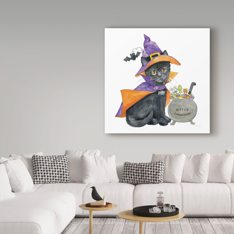 « halloween animaux i », art sur toile, H 35 po x l 35 po x P 2 po
