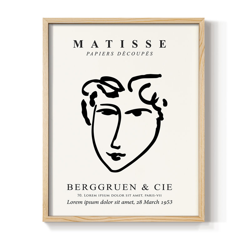 Matisse L XXVI, reproduction d'art encadrée - bois massif, H 21 po x l 17 po