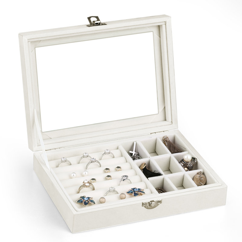 Boîte à bijoux transparente, Blanc