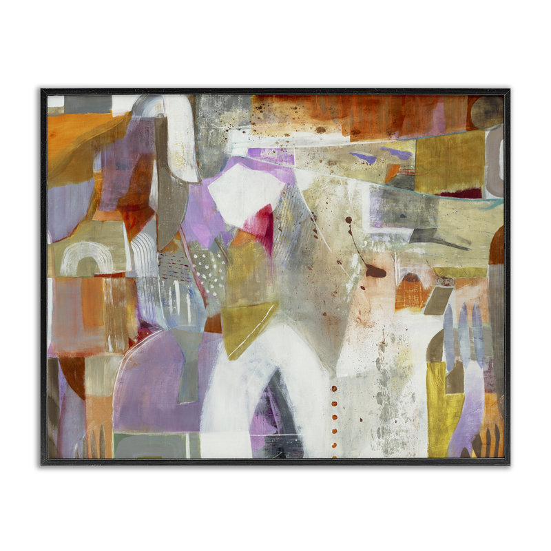 Giclée chaleureuse à composition éclectique, design par Jill Martin, H 11 po x l 14 po, Giclée encadrée noir minuit