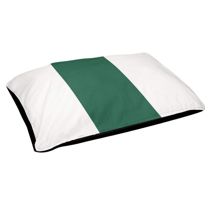 Coussin de lit pour chien Cincinnati, Grand (l 50 po x P 40 po x H 7 po), Blanc / Vert foncé