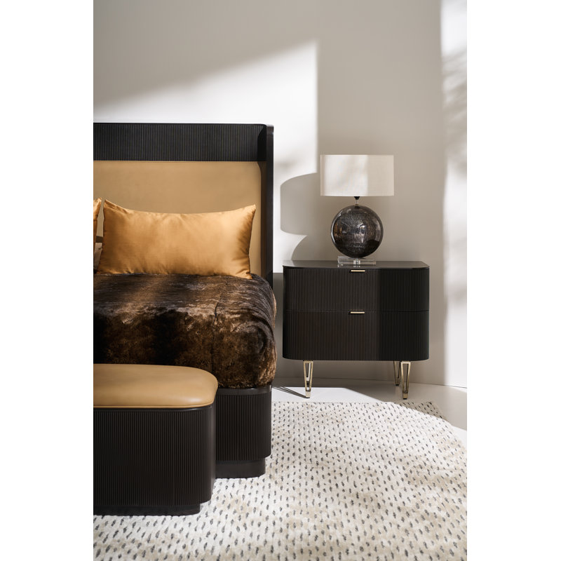 Table de chevet en bois massif Love 32 po, Brun