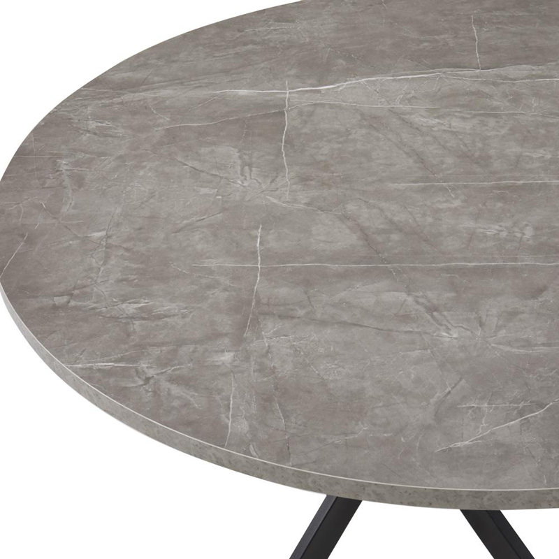 Gundolf Round Metal Base Dining Table, 75cm H x 120cm L x 120cm W