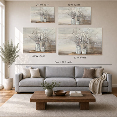 «Pussy Willow Still Life with Designs» par Julia Purinton - impression sur toile