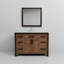 Meuble-lavabo rustique 49 po Large, 21,65 po, surface en quartz blanc, robinet, miroir suspendu au mur 34, meuble-lavabo haut 48 po, 22 po