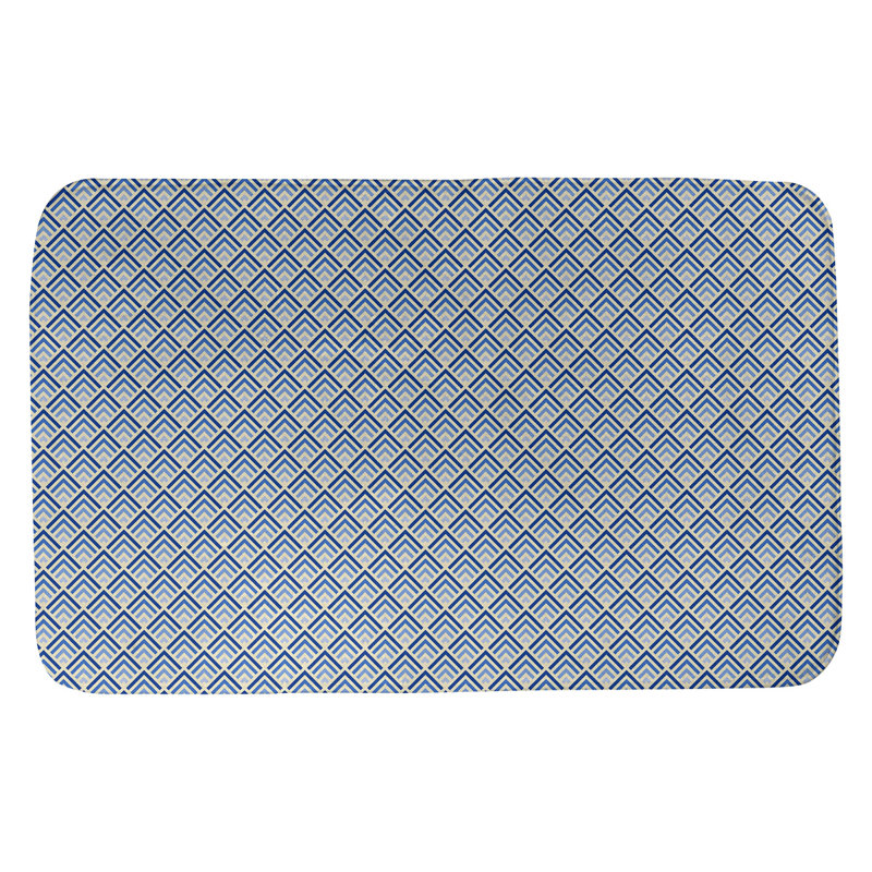 Tapis pour salle de bain dégradé Avicia, l 17 po x L 24 po, Jaune / Bleu