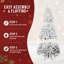 Sapin de Noël artificiel blanc de 1,80 m avec branches en fil de fer à mémoire de forme et structure articulée pour une installation facile pendant les fêtes-1562825004