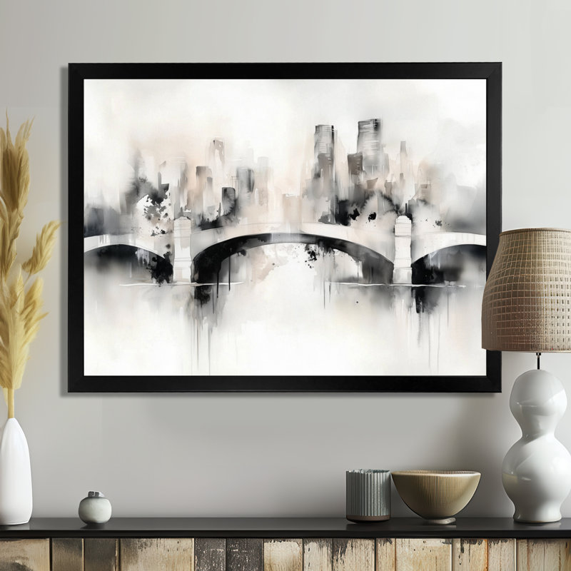 Charmant pont de la ville à Central Park II - Ponts, reproduction sur toile, Noir, H 24 po x l 32 po
