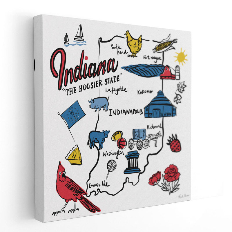 Indiana- Canvas Print Wall Art, 20" H x 20" W