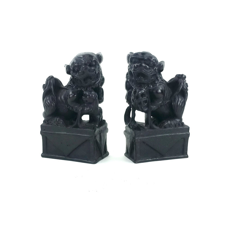 Ensemble de 2 figurines de temple en résine Eamie