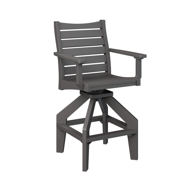 Bristol Outdoor Bar Stool, Smoke Gray, 26.5"