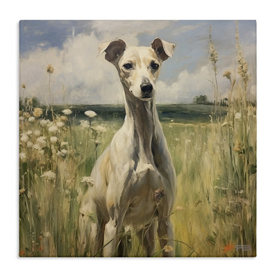 «Greyhound Dog Landscape», art mural sur toile par Roozbeh Bahramali