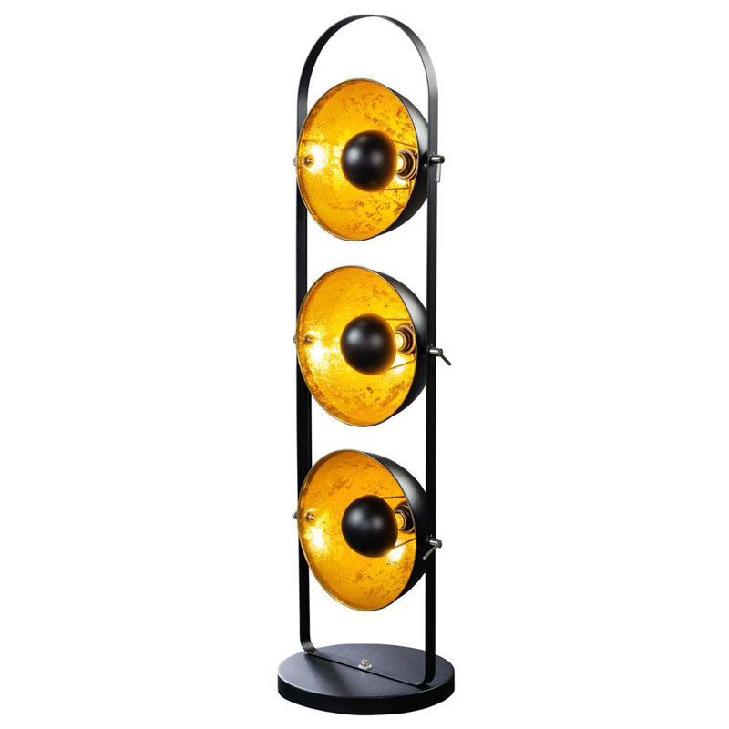 Fiedler 130cm Black Novelty Floor Lamp, Gold