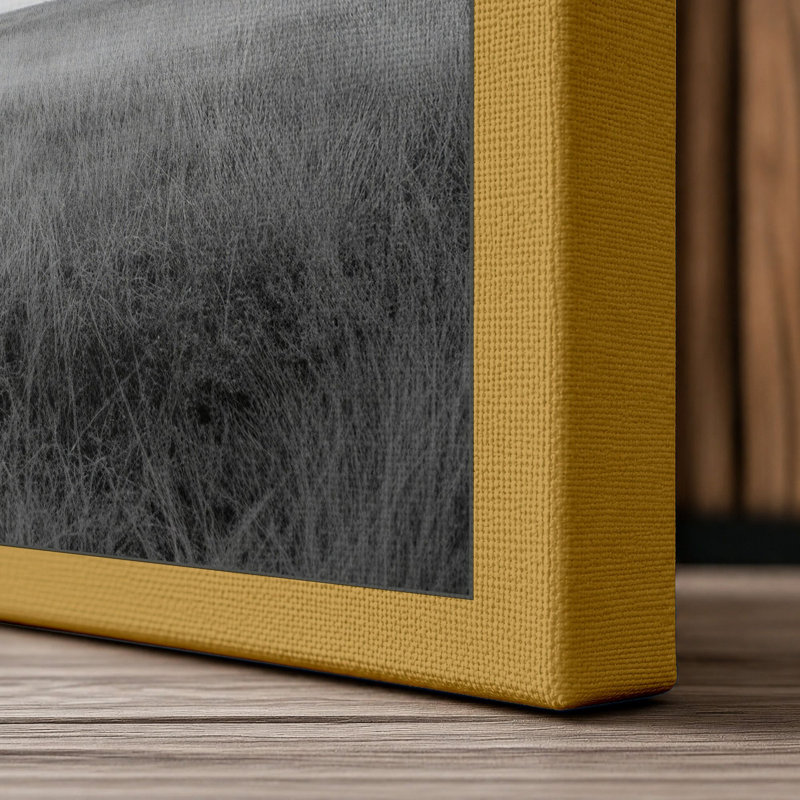 Solitary Tree Scandinavian - Wrapped Canvas, 36x24 - 91.4 x 61.0 cm, Ochre Border