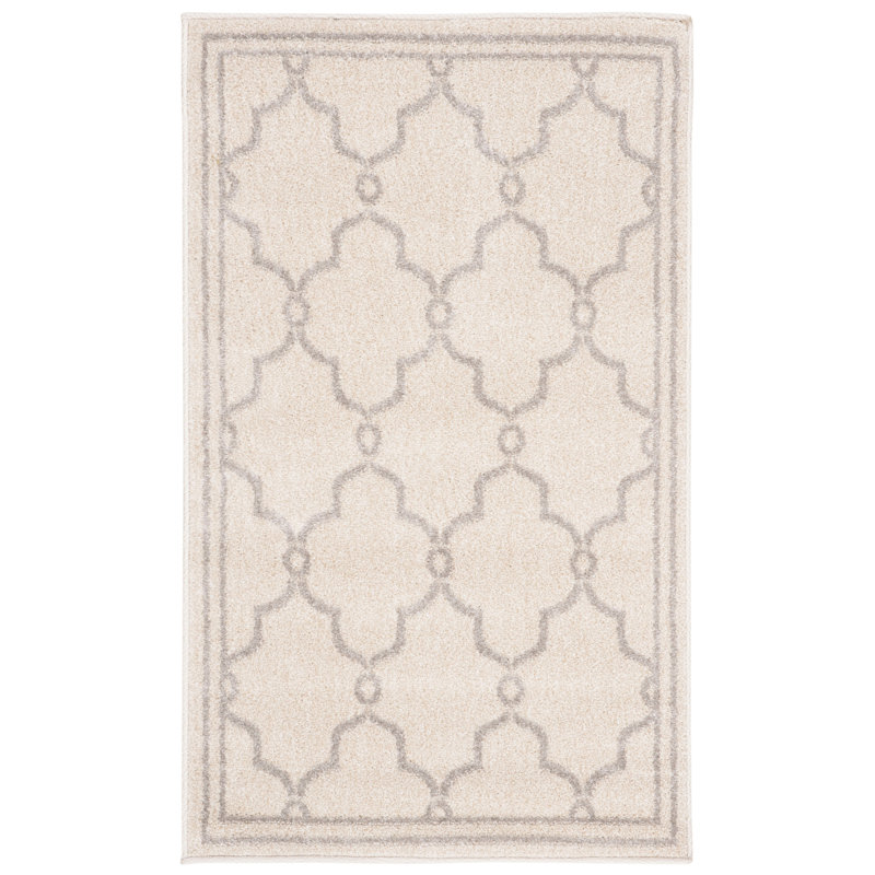 Ammundsen Geometric Ivory/Light Gray Area Rug, Rectangle 6' x 9'