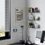 Fire Escape Shelf - 3 niveaux étagères murales noires avec panier de rangement, étagères décoratives en métal New York, figurine flottante bricolage pour la chambre à coucher-1525635268