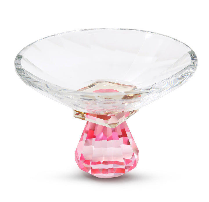 Bol à bonbons en cristal avec base rose / orange